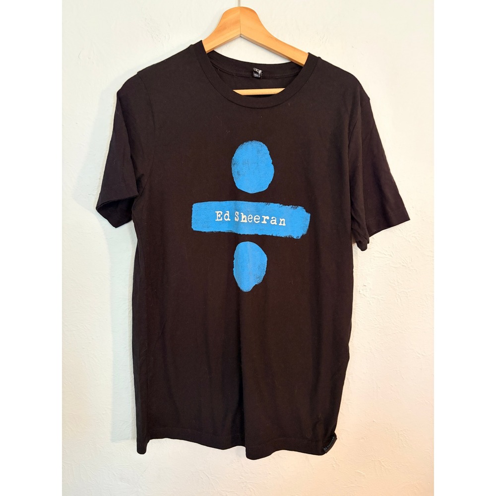 Ed Sheeran T-Shirt Medium Divide North American Tour Concert Tee Blue Graphic